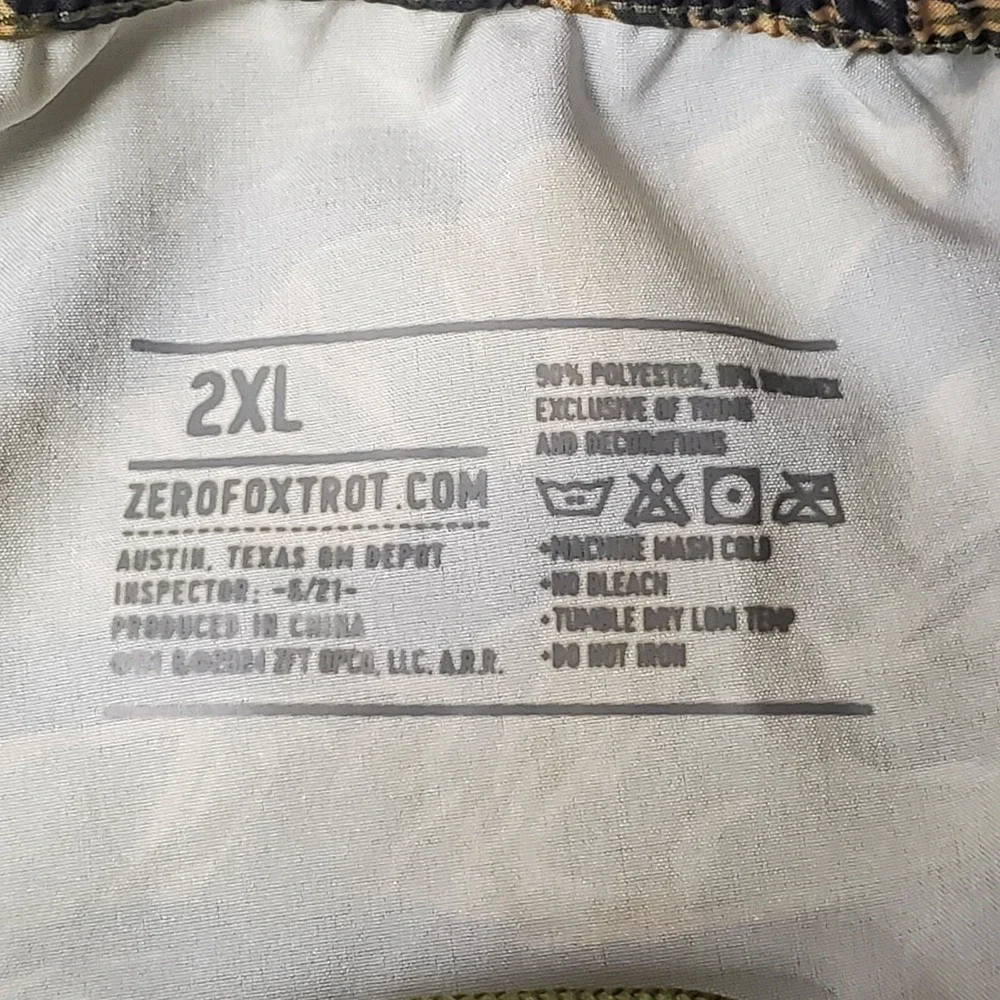 Zero Foxtrot Mens Pull On Drawstring 10 In Inseam Shorts Size XXL Camo Athletic